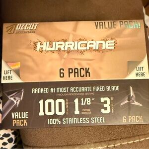 Ozcut Hurricane Broadheads – 100 Grain (6-Pack Value Bundle)
